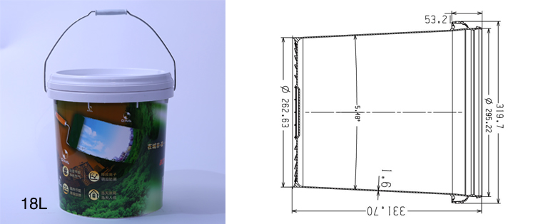 Specifications for 18L container