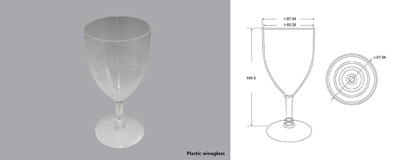 Specifications of plastic wineglass